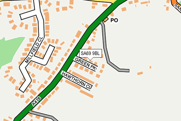 SA69 9BL map - OS OpenMap – Local (Ordnance Survey)