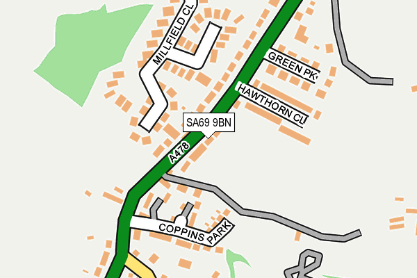 SA69 9BN map - OS OpenMap – Local (Ordnance Survey)