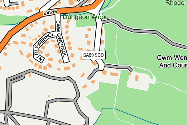 SA69 9DD map - OS OpenMap – Local (Ordnance Survey)