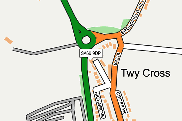 SA69 9DP map - OS OpenMap – Local (Ordnance Survey)