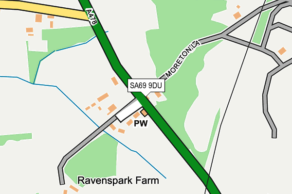 SA69 9DU map - OS OpenMap – Local (Ordnance Survey)