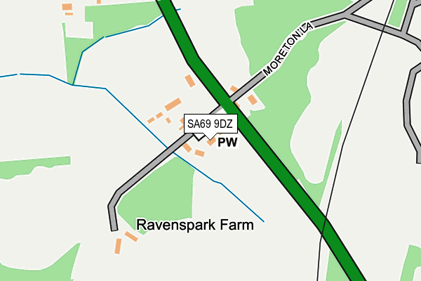 SA69 9DZ map - OS OpenMap – Local (Ordnance Survey)
