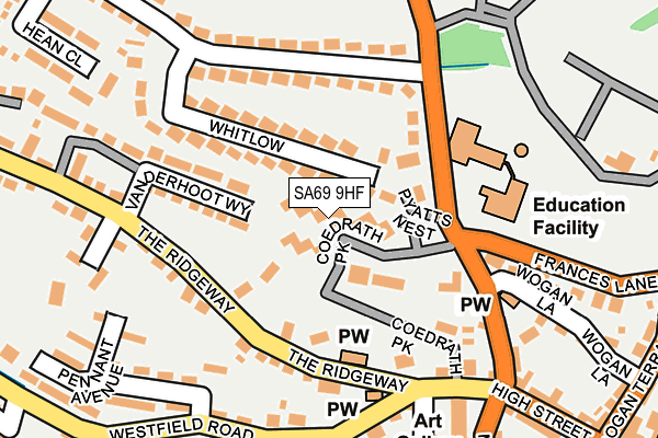 SA69 9HF map - OS OpenMap – Local (Ordnance Survey)