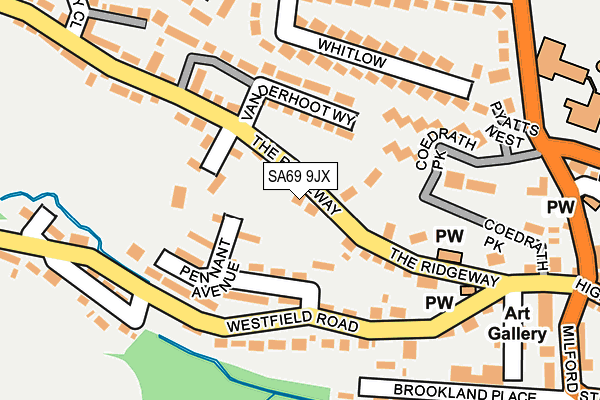 SA69 9JX map - OS OpenMap – Local (Ordnance Survey)