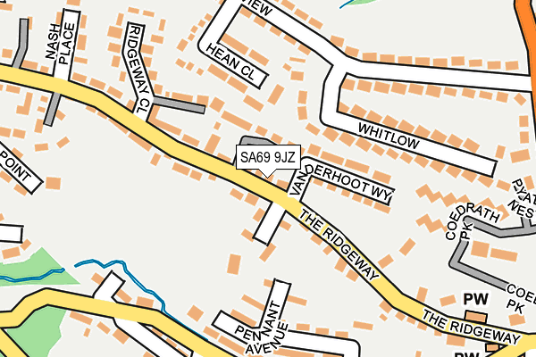 SA69 9JZ map - OS OpenMap – Local (Ordnance Survey)