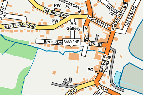 SA69 9NE map - OS OpenMap – Local (Ordnance Survey)