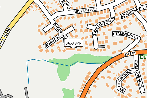 SA69 9PR map - OS OpenMap – Local (Ordnance Survey)