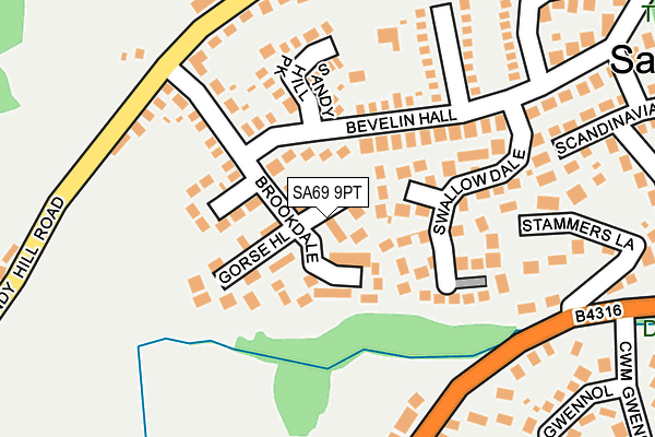 SA69 9PT map - OS OpenMap – Local (Ordnance Survey)