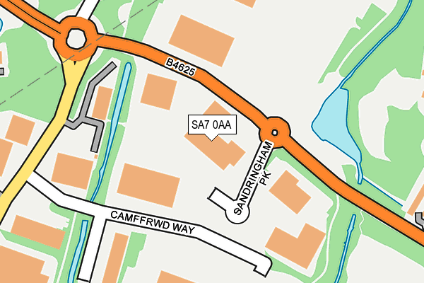 SA7 0AA map - OS OpenMap – Local (Ordnance Survey)