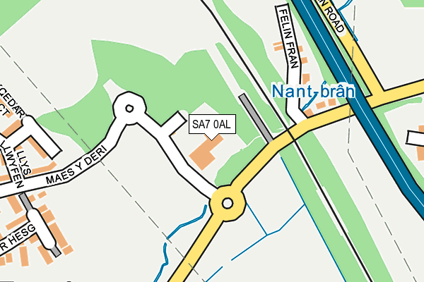 SA7 0AL map - OS OpenMap – Local (Ordnance Survey)