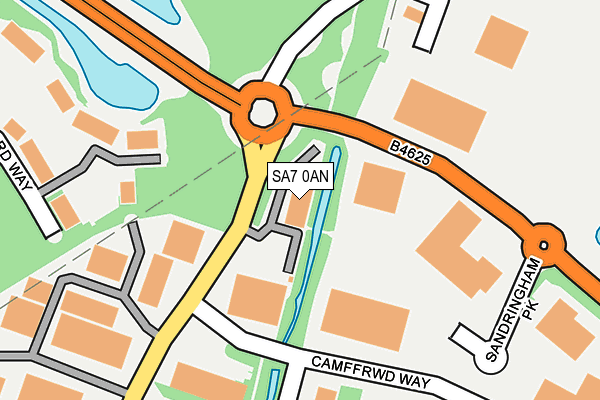 SA7 0AN map - OS OpenMap – Local (Ordnance Survey)