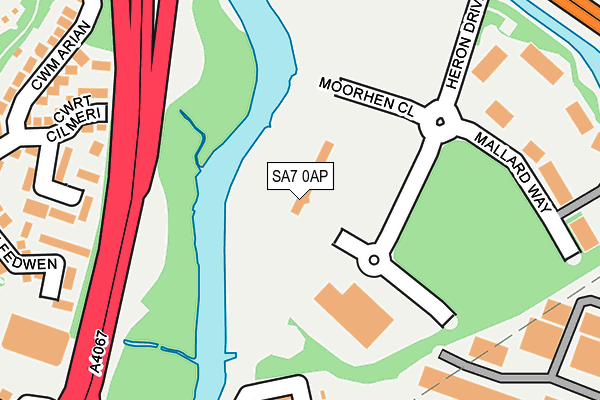 SA7 0AP map - OS OpenMap – Local (Ordnance Survey)