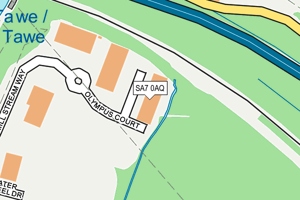 SA7 0AQ map - OS OpenMap – Local (Ordnance Survey)