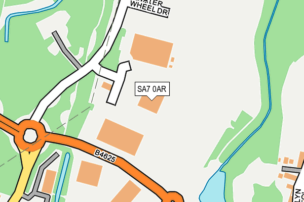 SA7 0AR map - OS OpenMap – Local (Ordnance Survey)