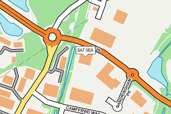 SA7 0EA map - OS OpenMap – Local (Ordnance Survey)