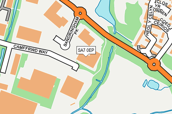 SA7 0EP map - OS OpenMap – Local (Ordnance Survey)