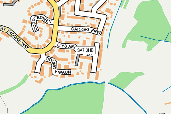 SA7 0HB map - OS OpenMap – Local (Ordnance Survey)