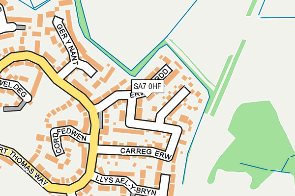 SA7 0HF map - OS OpenMap – Local (Ordnance Survey)