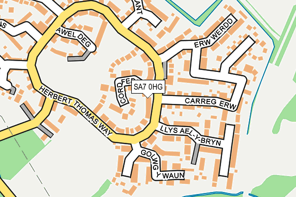 SA7 0HG map - OS OpenMap – Local (Ordnance Survey)