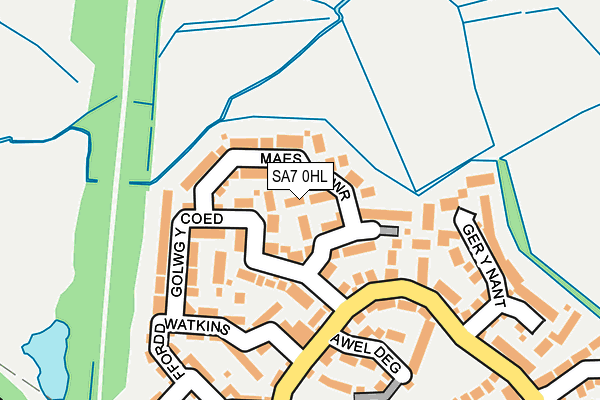 SA7 0HL map - OS OpenMap – Local (Ordnance Survey)