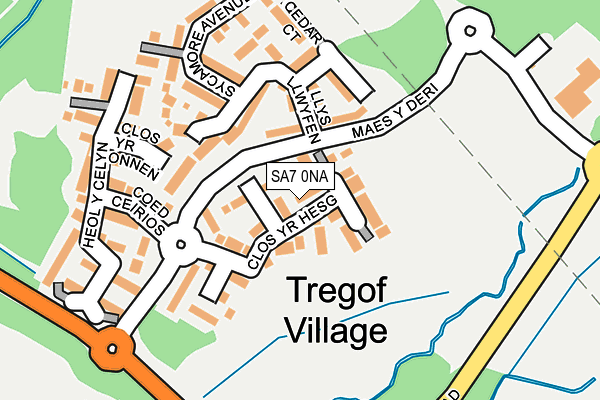 SA7 0NA map - OS OpenMap – Local (Ordnance Survey)