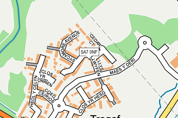 SA7 0NF map - OS OpenMap – Local (Ordnance Survey)