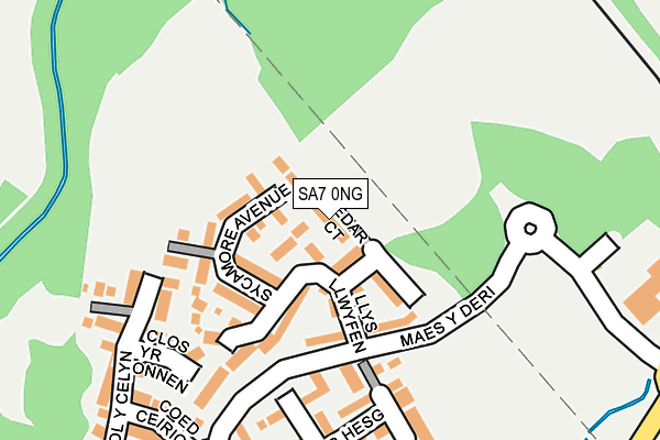 SA7 0NG map - OS OpenMap – Local (Ordnance Survey)