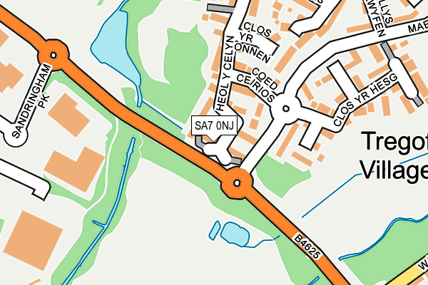 SA7 0NJ map - OS OpenMap – Local (Ordnance Survey)