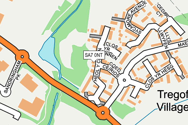 SA7 0NT map - OS OpenMap – Local (Ordnance Survey)