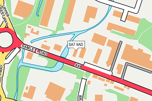 SA7 9AD map - OS OpenMap – Local (Ordnance Survey)