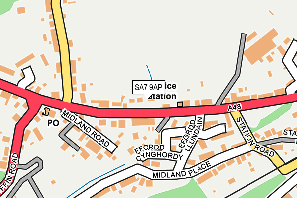 SA7 9AP map - OS OpenMap – Local (Ordnance Survey)