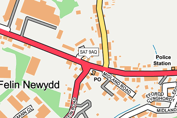 SA7 9AQ map - OS OpenMap – Local (Ordnance Survey)