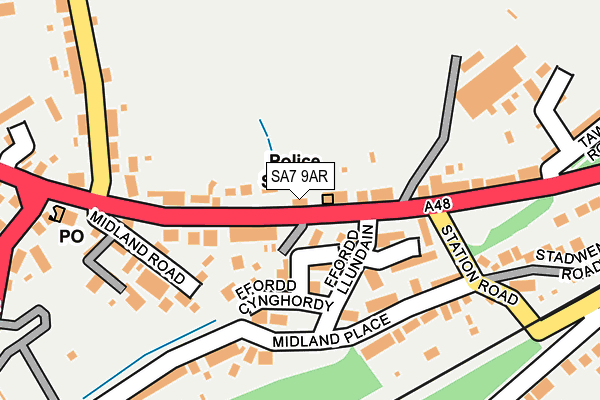 SA7 9AR map - OS OpenMap – Local (Ordnance Survey)