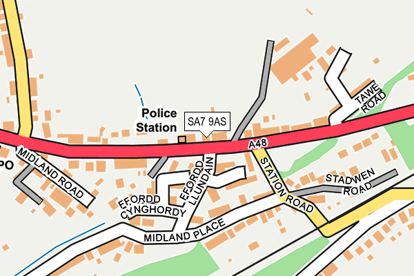 SA7 9AS map - OS OpenMap – Local (Ordnance Survey)