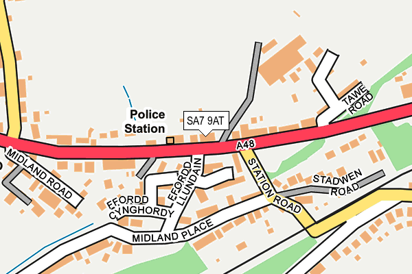 SA7 9AT map - OS OpenMap – Local (Ordnance Survey)