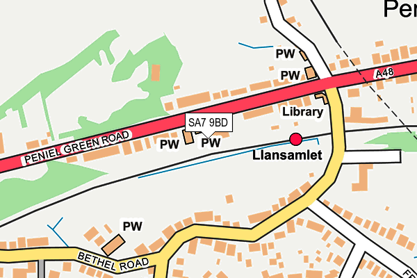 SA7 9BD map - OS OpenMap – Local (Ordnance Survey)