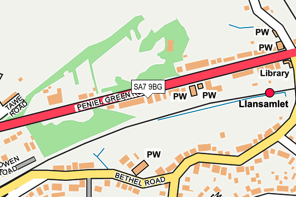 SA7 9BG map - OS OpenMap – Local (Ordnance Survey)