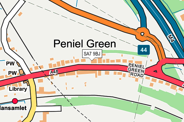 SA7 9BJ map - OS OpenMap – Local (Ordnance Survey)