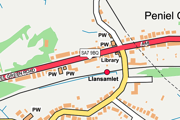 SA7 9BQ map - OS OpenMap – Local (Ordnance Survey)