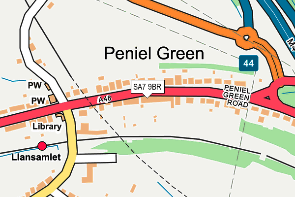 SA7 9BR map - OS OpenMap – Local (Ordnance Survey)