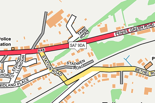 SA7 9DA map - OS OpenMap – Local (Ordnance Survey)