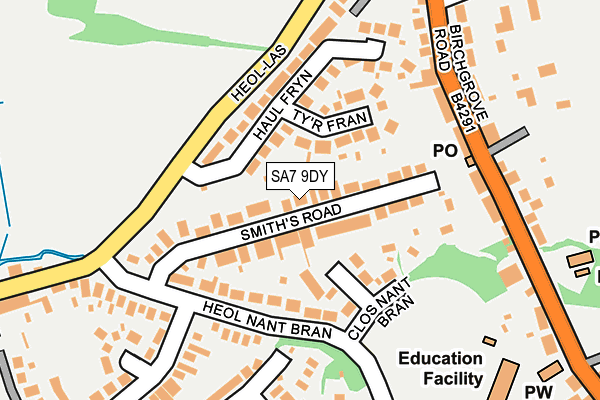 SA7 9DY map - OS OpenMap – Local (Ordnance Survey)