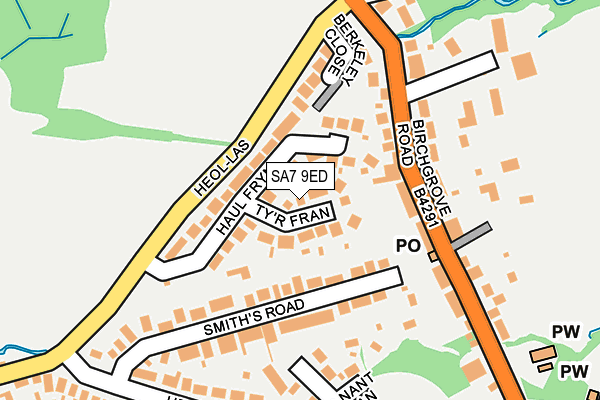 SA7 9ED map - OS OpenMap – Local (Ordnance Survey)