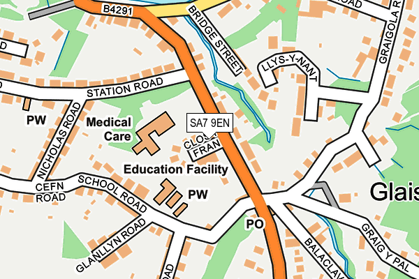 SA7 9EN map - OS OpenMap – Local (Ordnance Survey)