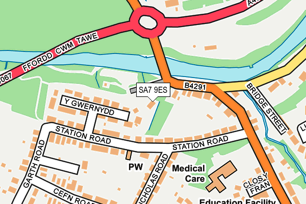 SA7 9ES map - OS OpenMap – Local (Ordnance Survey)