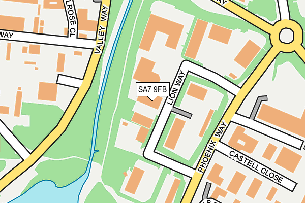 SA7 9FB map - OS OpenMap – Local (Ordnance Survey)