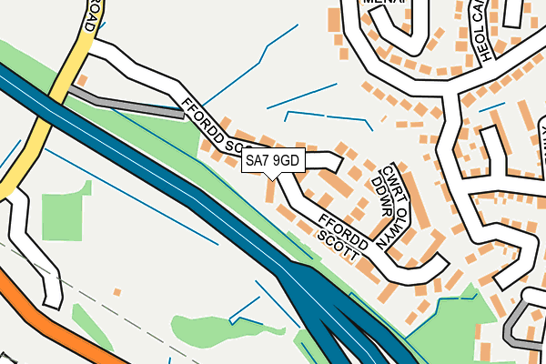 SA7 9GD map - OS OpenMap – Local (Ordnance Survey)