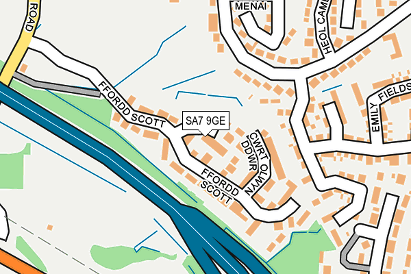 SA7 9GE map - OS OpenMap – Local (Ordnance Survey)