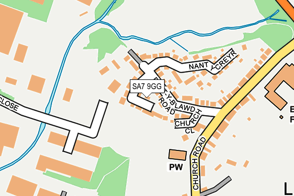 SA7 9GG map - OS OpenMap – Local (Ordnance Survey)