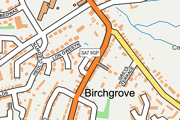 SA7 9GP map - OS OpenMap – Local (Ordnance Survey)